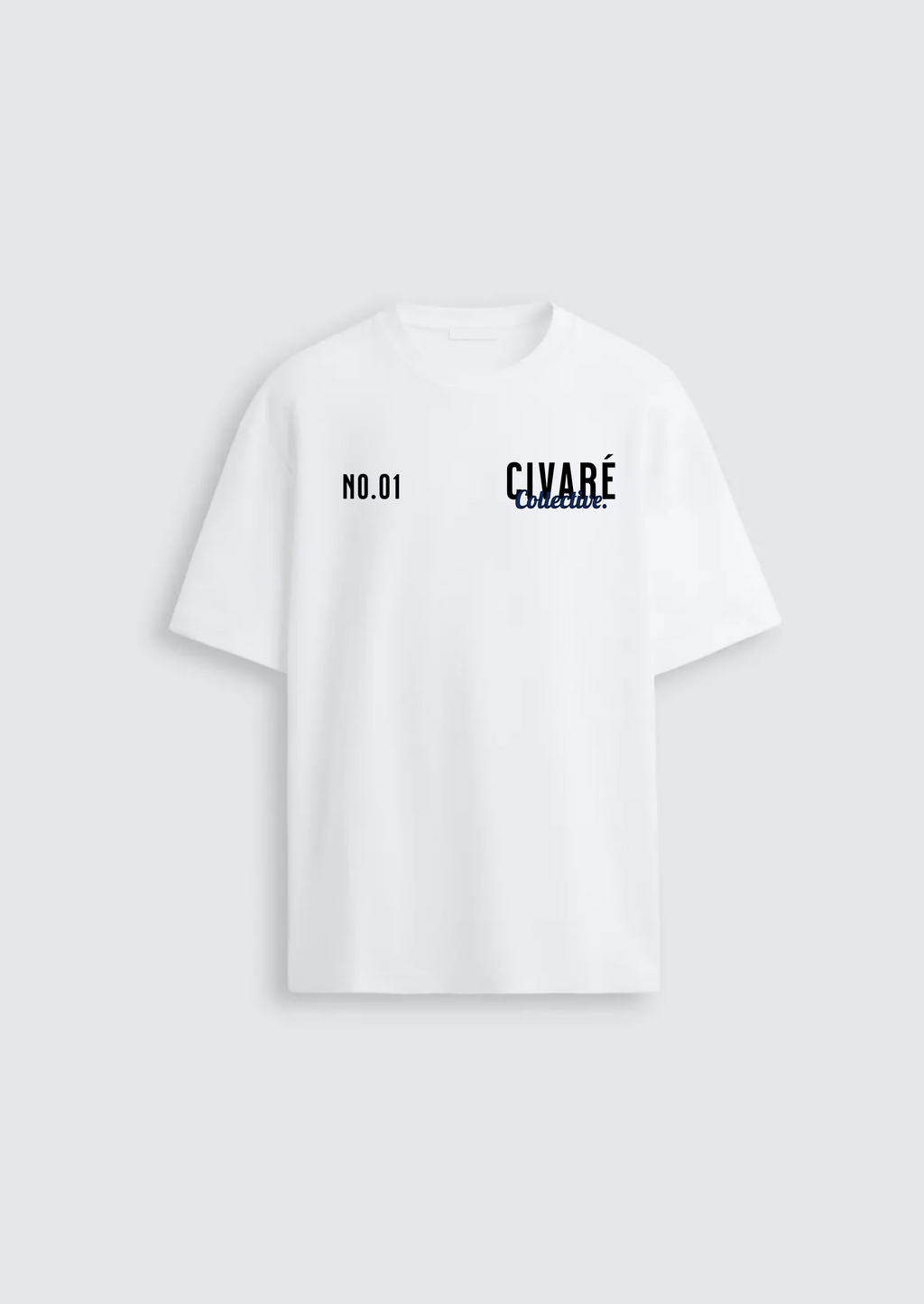 Collective Tee NO.01 - White/Navy Blue