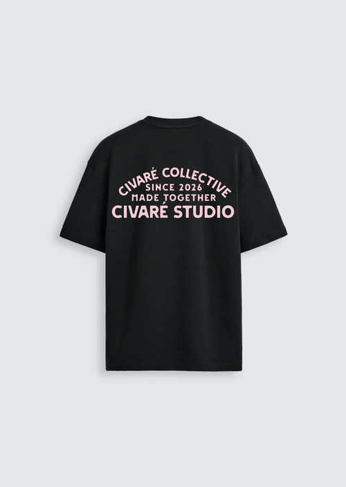 Civaré Studios tee - Black/Pink