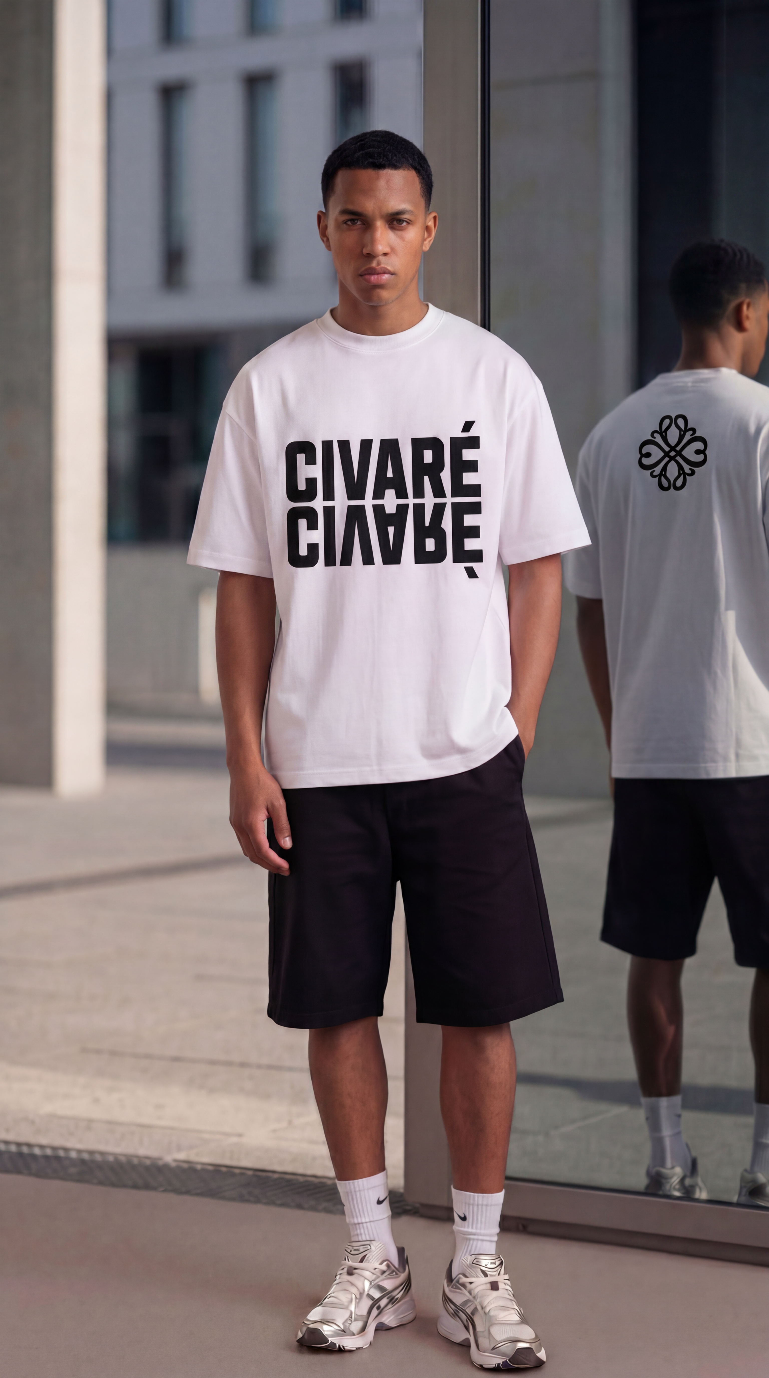Collective Mirror tee - White/Black