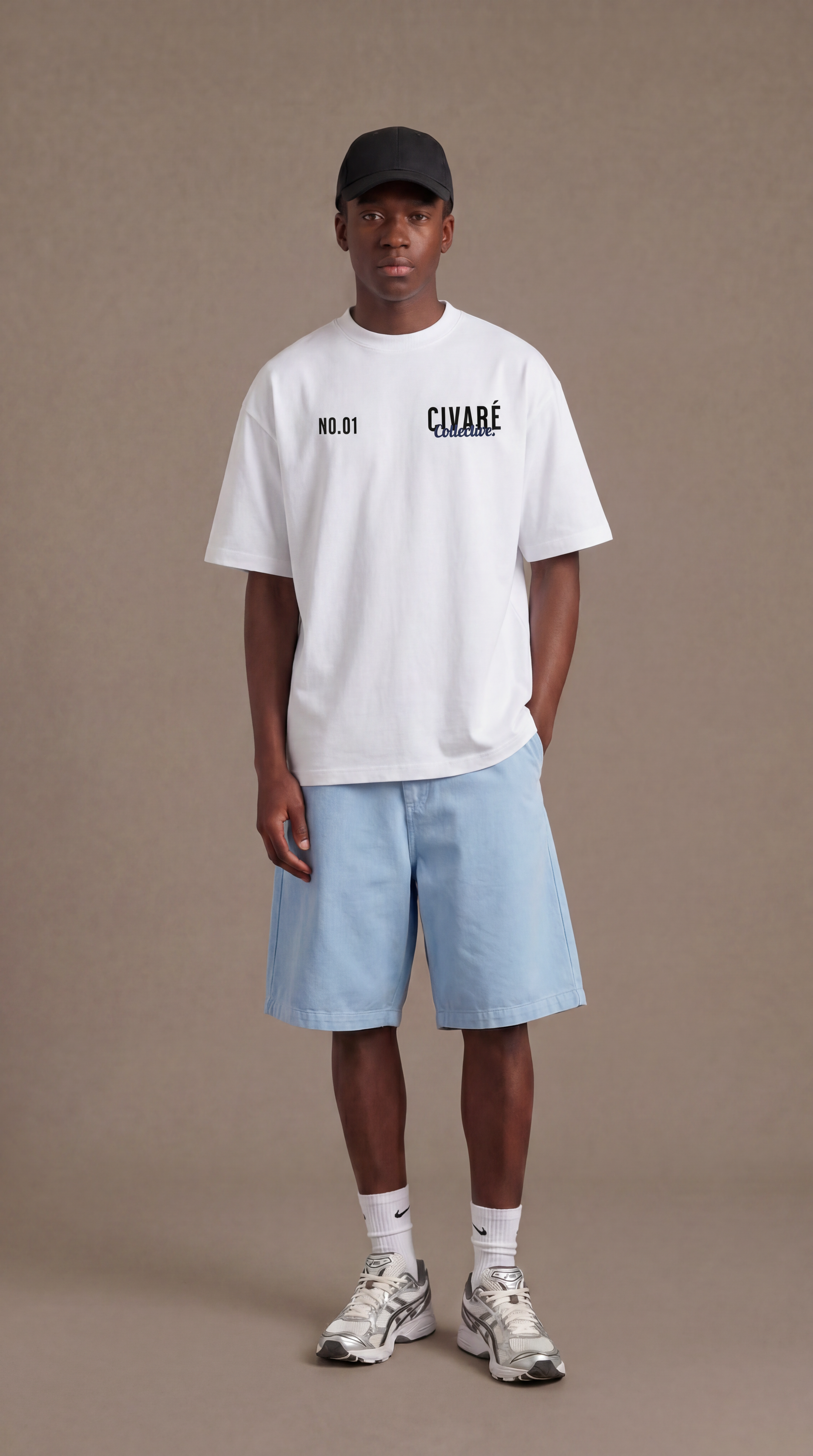 Collective Tee NO.01 - White/Navy Blue