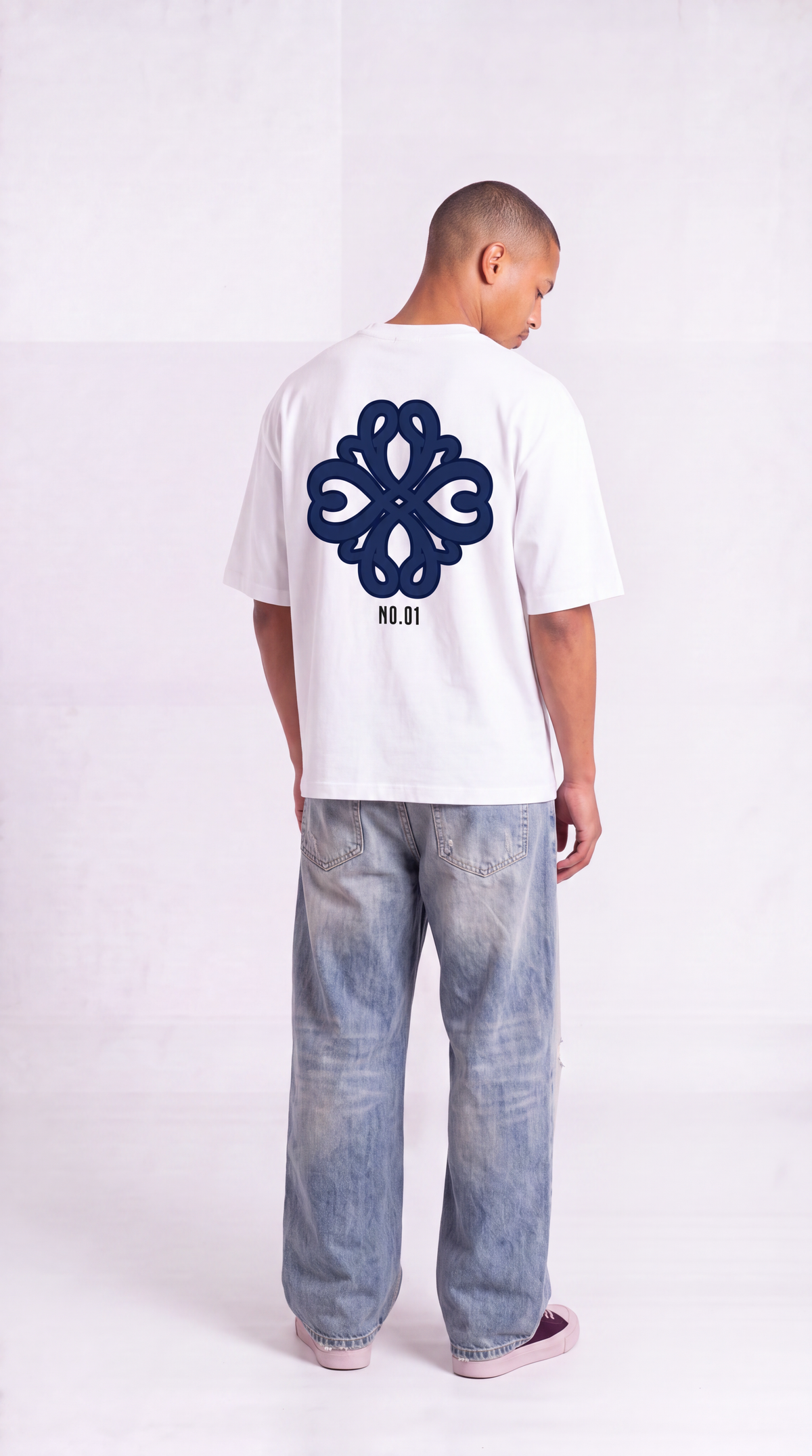 Collective Tee NO.01 - White/Navy Blue