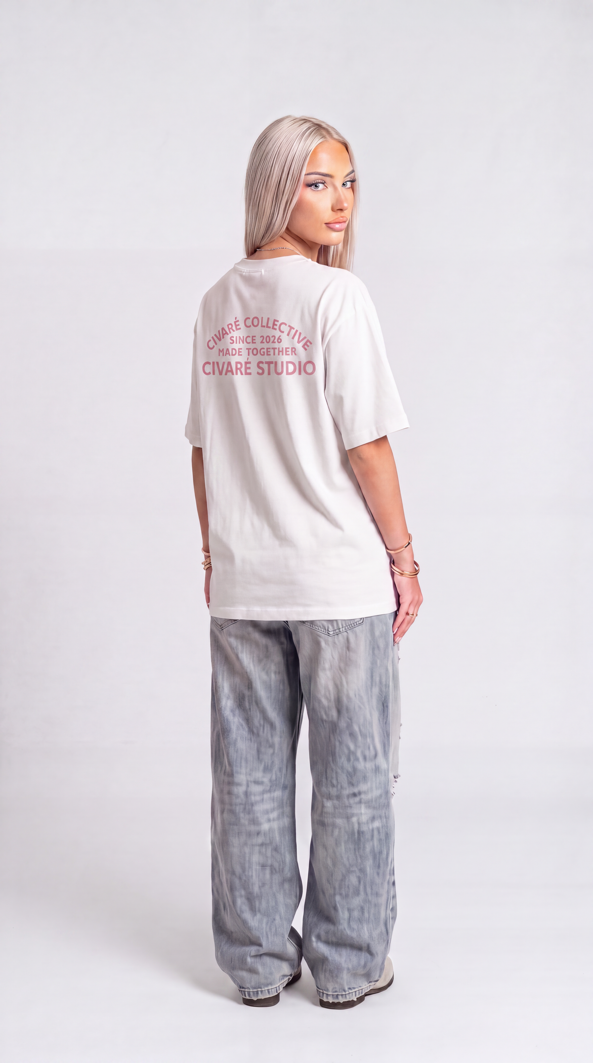 Civaré Studios tee - White/Pink