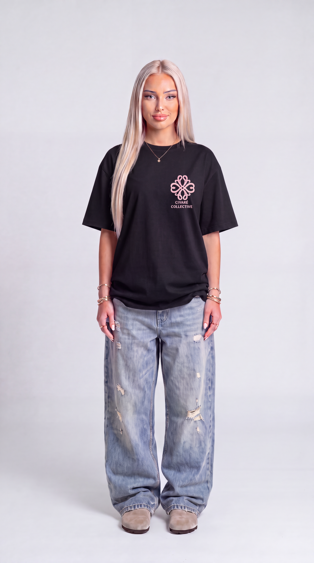 Civaré Studios tee - Black/Pink